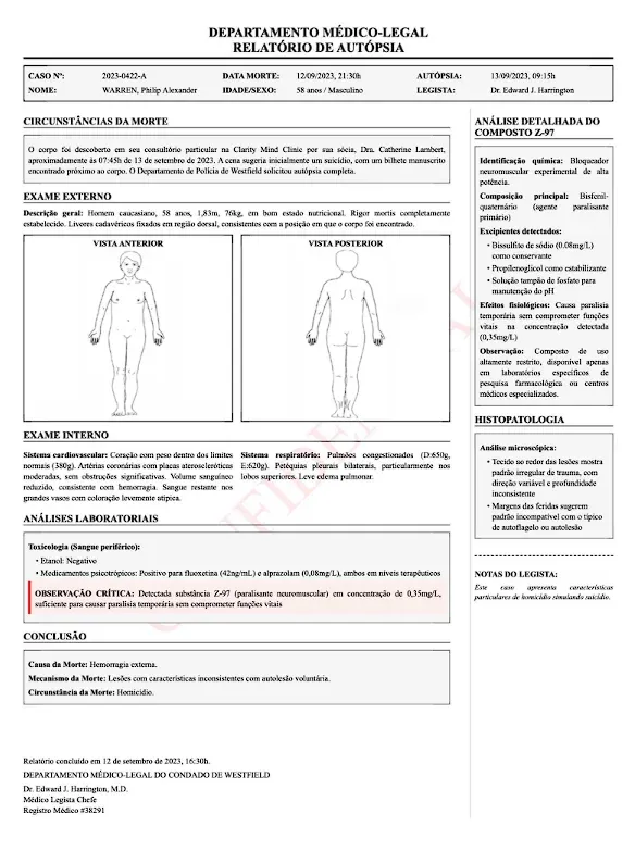 Laudos — Relatório de Autópsia